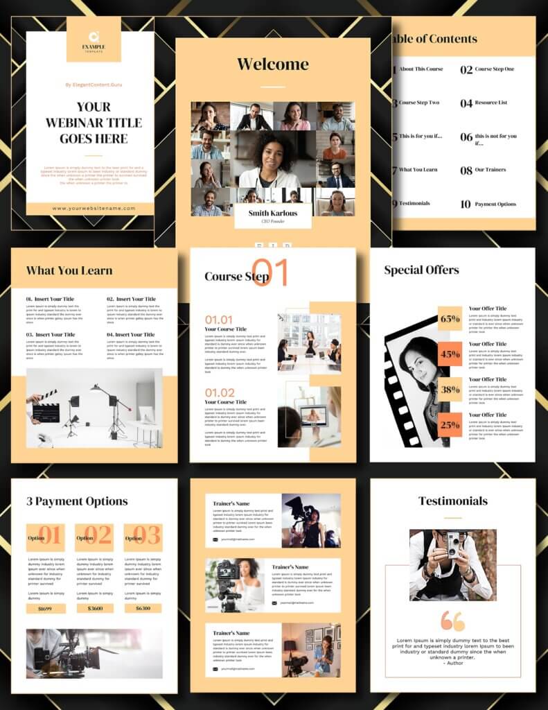 Example Webinar Brochure Canva Pro Design by Susan Daniels