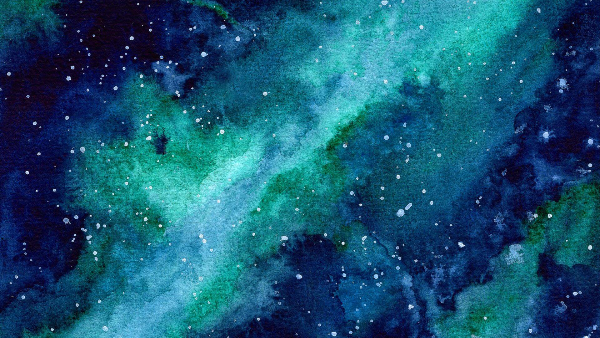 Multi-color greens and blues universe background